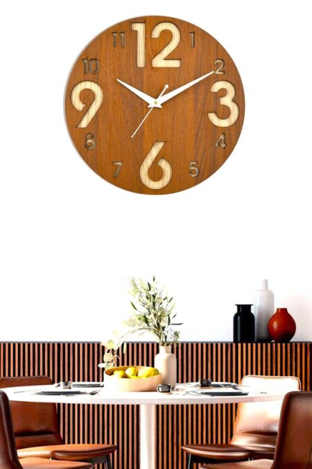 Wooden Silent Non-Ticking Wall Clock for Home Stylish Latest Designer Wall Clock for Home Living Room Bedroom Office Hall