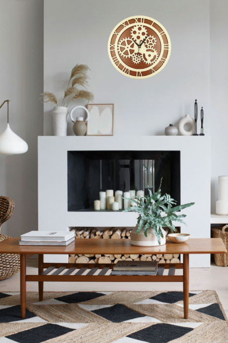 Wooden Silent Non-Ticking Wall Clock for Home Stylish Latest Designer Wall Clock for Home Living Room Bedroom Office Hall