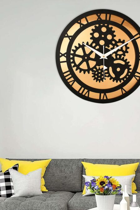 Wooden Silent Non-Ticking Wall Clock for Home Stylish Latest Designer Wall Clock for Home Living Room Bedroom Office Hall